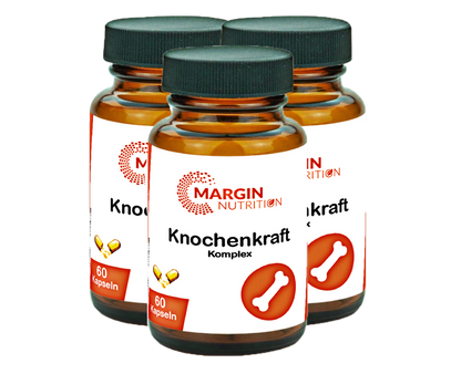 Knochenkraft Komplex / Mit Vitamin D3, Vitamin K2, Magnesium, Zink und Mangan (30, 60, 2x60, 3x60 Vegane Kapseln)
