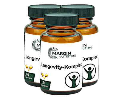 Longevity-Komplex / Mit Vitamin D3, Vitamin K2 MK-7, Coenzym Q10 und Selen (30, 60, 2x60, 3x60 Vegane Kapseln