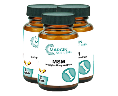 Methylsulfonylmethan (MSM) / Hochdosiert 1000 mg pro Tagesdosis (30, 60, 2x60, 3x60 Vegane Kapseln)