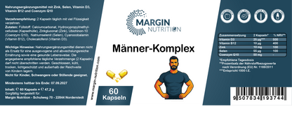Männer-Komplex / Mit Zink, Selen, Vitamin D3, Vitamin B12 und Coenzym Q10 (30, 60, 2x60, 3x60 Vegane Kapseln)