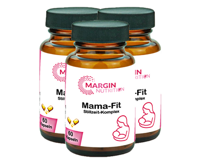 Mama-Fit Stillzeit-Komplex / Mit allen 8 B-Vitaminen, Vitamin C, Vitamin D3 und Coenzym Q10 (30, 60, 2x60, 3x60 Vegane Kapseln)