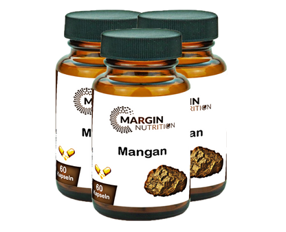 Mangan / Hochdosiert 3 mg pro Tagesdosis (30, 60, 2x60, 3x60 Vegane Kapseln)