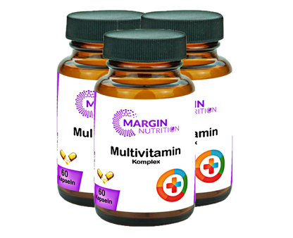 Multivitamin Komplex / Mit Vitaminen, Mineralstoffen und Pflanzenextrakten (30, 60, 2x60, 3x60 Vegane Kapseln)