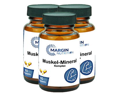 Muskel-Mineral Komplex / Mit Magnesium, Zink, Vitamin B12 und Vitamin D3 (30, 60, 2x60, 3x60 Vegane Kapseln)