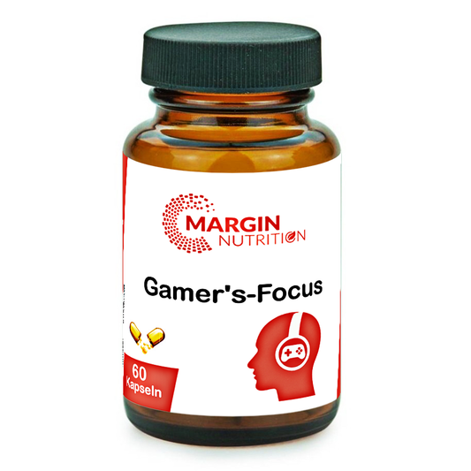 Gamer's-Focus / Mit Koffein, Magnesium, Coenzym Q10, Vitamin B3 (Niacin), Zink und Vitamin B12 (30, 60, 2x60, 3x60 Vegane Kapseln)