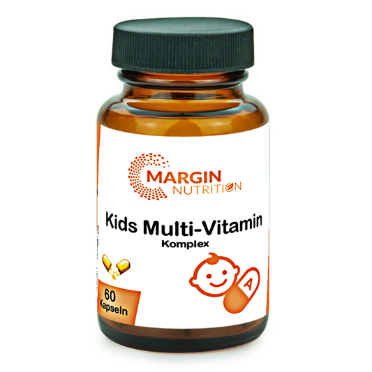 Kids Multivitamin Komplex / Mit Vitamin A, Vitamin D3, Vitamin E, Vitamin C und B-Vitaminen (30, 60, 2x60, 3x60 Vegane Kapseln)