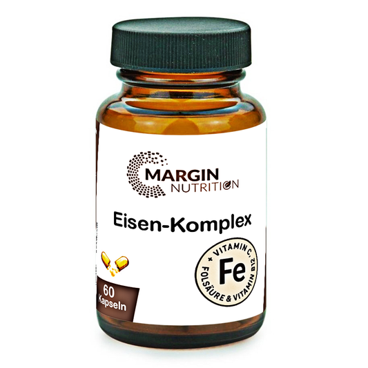 Eisen-Komplex / Mit Eisen, Vitamin C, Vitamin B9 (Folsäure), Vitamin B12 (30, 60, 2x60, 3x60 Vegane Kapseln)