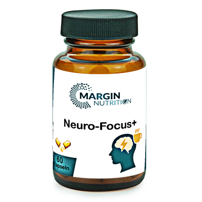 Neuro-Focus+ / Mit Koffein, Vitamin B12, Coenzym Q10 und Zink (30, 60, 2x60, 3x60 Vegane Kapseln)