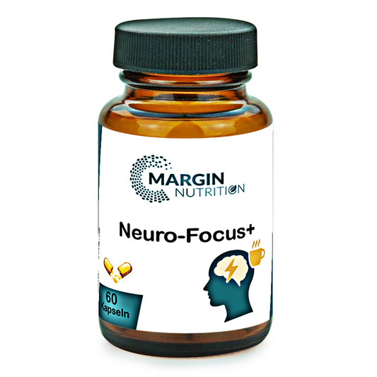 Neuro-Focus+ / Mit Koffein, Vitamin B12, Coenzym Q10 und Zink (30, 60, 2x60, 3x60 Vegane Kapseln)