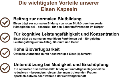 Eisen / Hochdosiert 35 mg pro Tagesdosis (30, 60, 2x60, 3x60 Vegane Kapseln)