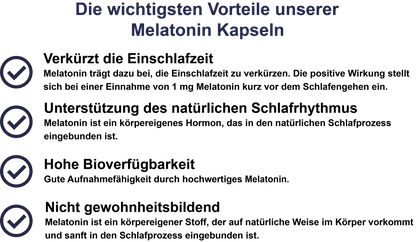 Melatonin – Mit 1 mg pro Tagesdosis | 30, 60, 2×60, 3×60 vegane Kapseln