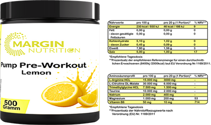 Pump Pre-Workout Lemon