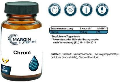 Chrom / Hochdosiert 150 µg pro Tagesdosis (30, 60, 2x60, 3x60 Vegane Kapseln)