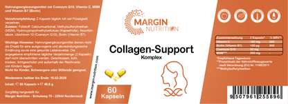 Collagen-Support Komplex – Mit Coenzym Q10, Vitamin C, MSM und Vitamin B7 (Biotin) | 30, 60, 2×60, 3×60 vegane Kapseln
