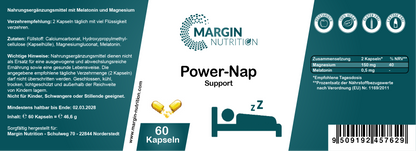 Power-Nap Support – Mit Melatonin und Magnesium | 30, 60, 2×60, 3×60 vegane Kapseln