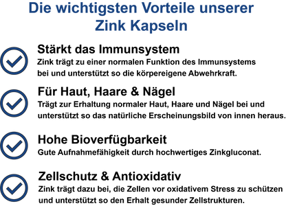 Zink – Hochdosiert 30 mg pro Tagesdosis | 30, 60, 2×60, 3×60 vegane Kapseln