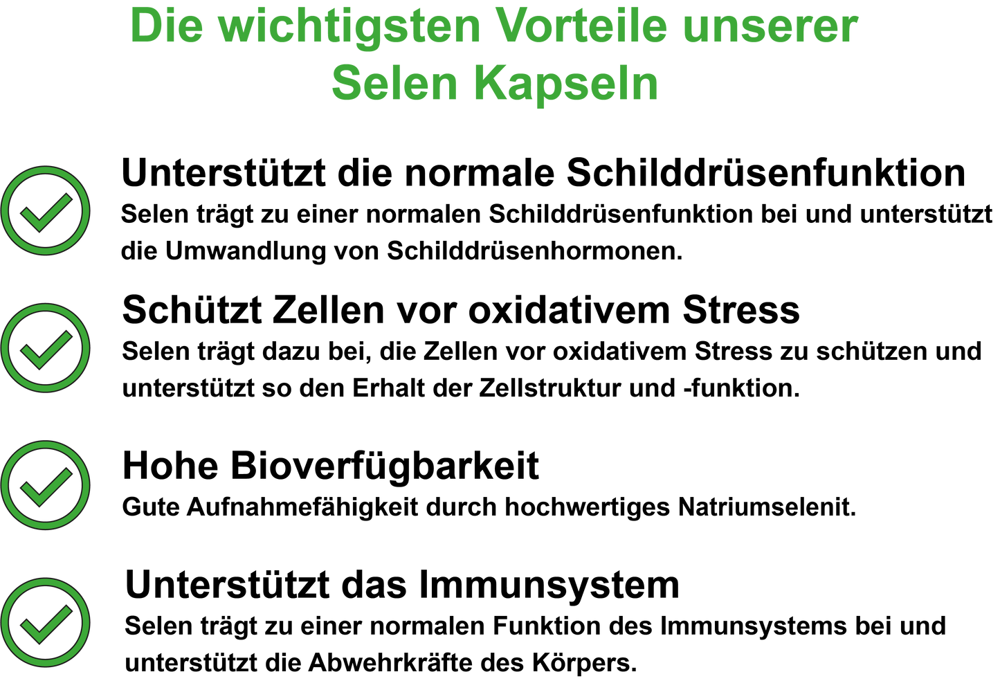 Selen – Hochdosiert 200 µg pro Tagesdosis | 30, 60, 2×60, 3×60 vegane Kapseln