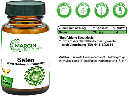Selen / Hochdosiert 200 µg pro Tagesdosis (30, 60, 2x60, 3x60 Vegane Kapseln)