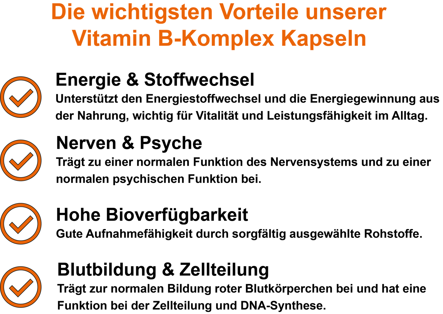 Vitamin B-Komplex – Mit allen 8 B-Vitaminen | 30, 60, 2×60, 3×60 vegane Kapseln