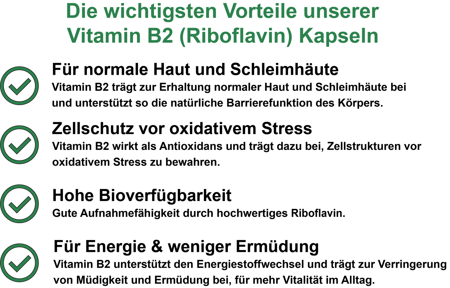 Vitamin B2 (Riboflavin) – Hochdosiert 100 mg pro Tagesdosis | 30, 60, 2×60, 3×60 vegane Kapseln