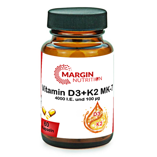 Vitamin D3+K2 MK-7 / Hochdosiert 4.000 I.E. Vitamin D3 und 100 µg Vitamin K2 MK-7 pro Tagesdosis (30, 60, 2x60, 3x60 Vegane Kapseln)