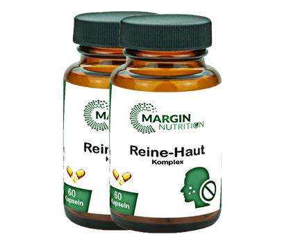 Reine-Haut Komplex / Mit Vitamin A, Vitamin B2 (Riboflavin), Vitamin B6, Zink und Selen (30, 60, 2x60, 3x60 Vegane Kapseln)