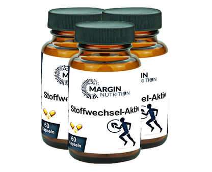 Stoffwechsel-Aktiv / Mit allen 8 B-Vitaminen, Chrom, Jod und Coenzym Q10 (30, 60, 2x60, 3x60 Vegane Kapseln)