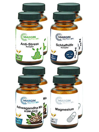 Stress & Schlaf Premium Paket (4er) – Für maximale Entspannung & erholsamen Tiefschlaf