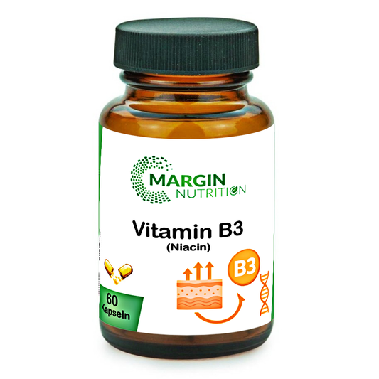 Vitamin B3 (Niacin) / Hochdosiert 500 mg NE pro Tagesdosis (30, 60, 2x60, 3x60 Vegane Kapseln)