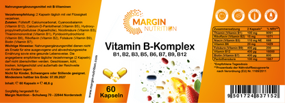 Vitamin B-Komplex / Mit allen 8 B-Vitaminen (30, 60, 2x60, 3x60 Vegane Kapseln)
