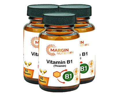 Vitamin B1 (Thiamin) / Hochdosiert 250 mg pro Tagesdosis (30, 60, 2x60, 3x60 Vegane Kapseln)