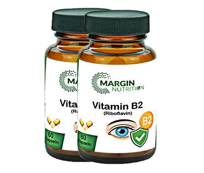 Vitamin B2 (Riboflavin) / Hochdosiert 100 mg pro Tagesdosis (30, 60, 2x60, 3x60 Vegane Kapseln)