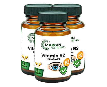 Vitamin B2 (Riboflavin) / Hochdosiert 100 mg pro Tagesdosis (30, 60, 2x60, 3x60 Vegane Kapseln)
