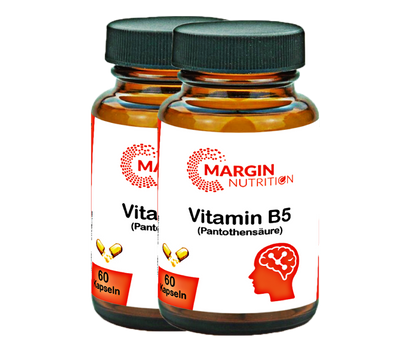 Vitamin B5 (Pantothensäure) / Hochdosiert 200 mg pro Tagesdosis (30, 60, 2x60, 3x60 Vegane Kapseln)