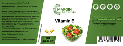 Vitamin E / Hochdosiert 30 mg α-TE pro Tagesdosis (30, 60, 2x60, 3x60 Vegane Kapseln)