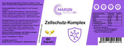 Zellschutz-Komplex / Mit Vitamin E, Vitamin C, Zink, Selen, Coenzym Q10 und Oligomere Proanthocyanidine (OPC) (30, 60, 2x60, 3x60 Vegane Kapseln)