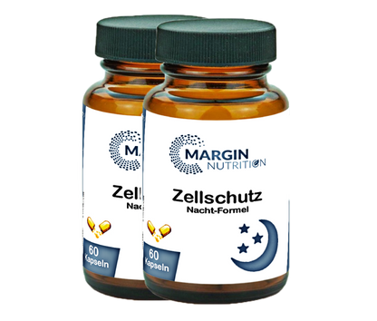 Zellschutz Nacht-Formel / Mit Melatonin, MSM, Coenzym Q10 und Vitamin C (30, 60, 2x60, 3x60 Vegane Kapseln)