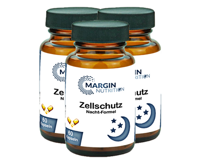 Zellschutz Nacht-Formel / Mit Melatonin, MSM, Coenzym Q10 und Vitamin C (30, 60, 2x60, 3x60 Vegane Kapseln)