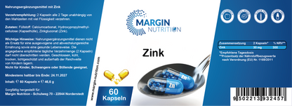 Zink / Hochdosiert 30 Mg pro Tagesdosis (30, 60, 2x60, 3x60 Vegane Kapseln)